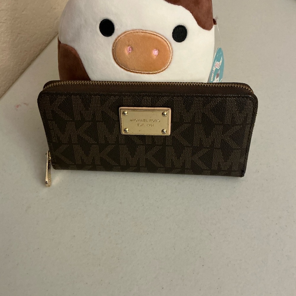 Michael Kors Monogram Brown Clutch